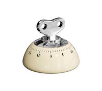 Minuteur mécanique magnétique de cuisine 60 min - Rappel de cuisson - Réveil pour la cuisson sans pile ABS - 7,6 cm - Blanc, rouge, vert (blanc)