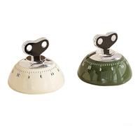 Minuteur mécanique magnétique de cuisine, compte à rebours de 60 minutes avec sonnerie d'alarme puissante pour la cuisine, la pâtisserie ou l'étude (crème + vert)