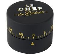 Minuteur mécanique rond noir sérigraphie Bistrot - - ALTOBUY Noir