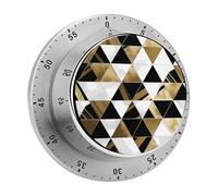 Minuteur moderne en forme de triangle noir blanc doré, multifonction en acier inoxydable, chronométrage précis, portable et alarme puissante pour la cuisine, les études et l'exercice