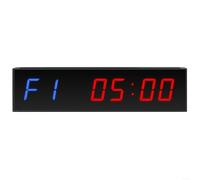 Minuteur mural numérique pour salle de sport, boxe, MMA, horloge à intervalles en alliage d'aluminium avec écran 6 LED de 3,8 cm, compte à rebours et minuterie de fitness personnalisée, alimentée de