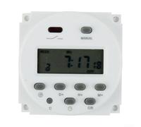 Minuteur numérique 12 V DC 16 A programmable hebdomadaire LCD relais avec couvercle pour lampe chauffe-eau équipement agricole Blanc (A)