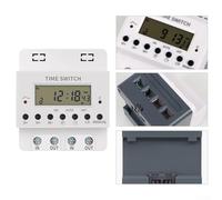 Minuteur numérique 220 V 60 A programmable pour minuterie électronique hebdomadaire et horaire, 28 programmes marche/arrêt, 1 min à 168 heures, blanc