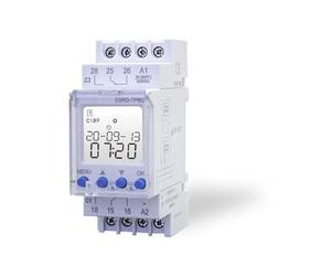 Minuteur numérique à 2 canaux (ESRD-TPD2 Replaces RD-TPW2) pour rail Top Hat pour installation dans Control Cabinet LCD Display - Minuterie hebdomadaire avec 90 programmes