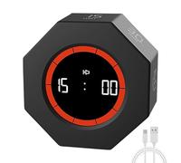 Minuteur numérique à bascule avec cube et cube - Compte à rebours 1/3/5/15/30/60/90 min, compte à rebours/compte à rebours, Pomodoro Productivity Timer avec alarme muet, rechargeable pour cuisine