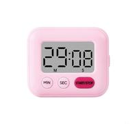Minuteur numérique avec chronomètre et mode compte à rebours pour pâtisserie, cuisine et devoirs avec support pliable et dos magnétique pour un placement sécurisé (rose)