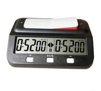 Minuteur numérique d'échecs pour échecs, Go, échecs chinois - Compte à rebours 9H, mode récompense de pas et retard, alarme et fonction mémoire - Noir