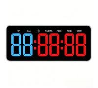 Minuteur numérique en acrylique ABS à LED multicolore (2 bleus + 4 rouges | Pour compte à rebours, chronomètre, modes d'intervalle, visible sur le sol de la salle de sport, affichage de l'heure et de