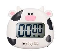 Minuteur numérique for Animaux, Compte à rebours avec lumière Clignotante et Alarme sonore, minuteur de Cuisine Facile Utiliser for la, Enfants(White Cow)