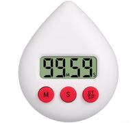 Minuteur numérique magnétique en forme de gouttes d'eau, compte à rebours de 99 minutes, cuisine, école, bureau, plastique ABS, réutilisable, 8 x 6,5 x 2,5 cm (blanc)
