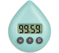 Minuteur numérique magnétique en forme de gouttes d'eau, compte à rebours de 99 minutes, cuisine, école, bureau, plastique ABS, réutilisable, 8 x 6,5 x 2,5 cm, bleu pâle