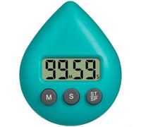 Minuteur numérique magnétique en forme de gouttes d'eau, compte à rebours de 99 minutes, cuisine, école, bureau, plastique ABS, réutilisable, 8 x 6,5 x 2,5 cm (vert)