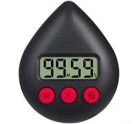 Minuteur numérique magnétique en forme de gouttes d'eau, compte à rebours de 99 minutes, cuisine, école, bureau, plastique ABS, réutilisable, 8 x 6,5 x 2,5 cm, noir
