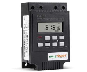 Minuteur numérique programmable TM616 - Prise de minuterie électrique numérique avec écran LCD - 24 heures/7 jours par semaine - Programmable - Noir - 12 V