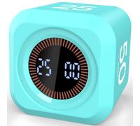 Minuteur Pomodoro Cube LED 5/10/25/50 Min avec Coque Silicone, Vert Menthe | Vibration ou Sonore, Temps Personnalisé, Rechargeable USB-C, Digital Visuel Timer pour Devoirs Enfant TDAH, Maison, Cuisine