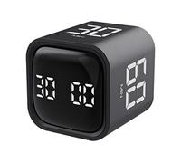 Minuteur Pomodoro Cube LED 5/10/30/60 Minutes , Minuteur Visuel Digital, Silencieux ou Sonore, Rechargeable USB-C pour Devoirs Enfant TDAH Noir