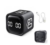 Minuteur Pomodoro Cube, Minuteur Digital avec Capteur de Gravité, 5/10/30/60 Min, Type-C Rechargeable, Son et Vibration, pour Bureau, Étude, Cuisine et Enfants