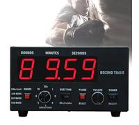 Minuteur professionnel pour salle de sport - Grand écran de boxe, son réglable, temps d'entraînement et répétitions de vélo, idéal pour Muay Thai, boxe, taekwondo et karaté