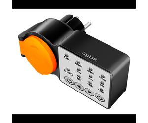 Minuteur programmable LogiLink ET0015 journalier/hebdomadaire 230V 50Hz 3600W écran numérique noir orange