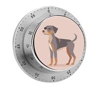 Minuteur Rond Multifonction à Motif Chiens Gris et Marrons