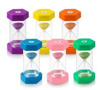 Minuteur sablier 6 Couleurs, Ensemble 6 sabliers Enfants Couleurs Macaron - 1, 3, 5, 10, 15, 30 Min, Sablier pour Enfant, pour Jeux, Minuterie de Cuisine, Minuterie Visuelle, Exercice, Etude, Brossage