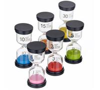 Minuteur Sablier - THE TWIDDLERS - 6 Couleurs - 1 à 30 Minutes - Verre de Borosilicate