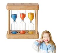 Minuteur Sabliers, Mini Sablier à Thé en Bois, 1, 3, 5 Minutes, Sablier 3 en 1 pour Le thé, Minuterie de Cuisine avec Structure en Bois, pour Enfants Jouet Cadeaux Cuisine Bureau A Domicile Deco