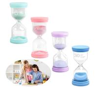 Minuteur Sabliers,xlwen 4 Pièces Sabliers Coloré Enfants,Sablier à Rebours,Mini Minuteur Sablier Set,Sablier Enfant pour Cuisine, Salle de Classe, Décoration de la Maison et du Bureau,5/10/15/30Min