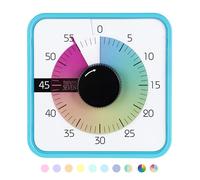 Minuteur visuel 19,1 cm, 60 Minutes et 1 Heure pour Enfants - Outil pédagogique en Salle de Classe, Compte à rebours mécanique pour Gestion du Temps d'examen, magnétique, coloré et Bleu Ciel