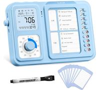 Minuteur visuel 3 en 1 et outil de TDAH pour enfants | adultes, minuterie de tâches avec tableau des corvées, horaire visuel pour enfants atteints d'autisme, liste de contrôle quotidienne pour la