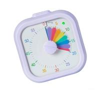 Minuteur visuel adapté aux enfants avec affichage du compte à rebours arc-en-ciel - Minuteur de bureau silencieux de 60 minutes pour salles de uisines et zones d'étude (violet)
