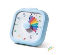 Minuteur Visuel Arcenciel, Compte à Rebours de 60 Minutes | Fonctionnement Silencieux avec Alarme optionnelle | Idéal pour la Classe, l'étude, Cuisine Télétravail et la Gestion du Temps Bleu