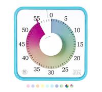 Minuteur visuel de 19,1 cm ; Compte à rebours de 60 Minutes 1 Heure pour Enfants, Salle de Classe, Maison, Bureau, réunion - Horloge de Compte à rebours mécanique magnétique pour la Gestion du Temps