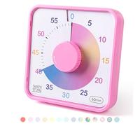Minuteur visuel de 19,1 cm, compte à rebours de 60 minutes et 1 heure pour enfants - Outil pédagogique en salle de classe, réunion de bureau à domicile, horloge de compte à rebours mécanique pour la