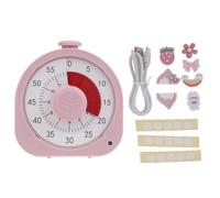 Minuteur visuel de 60 minutes/12 h pour la maison, l'école, le travail, la cuisine, les enfants et les adultes - Outil de gestion du temps mécanique