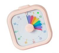 Minuteur visuel de 60 minutes avec disque arc-en-ciel pour enfants - Minuteur de bureau carré pour enseigner la gestion du temps et développer les compétences des fonctions exécutives (rose)