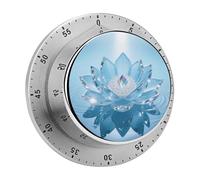 Minuteur visuel de 60 minutes, minuterie de cuisine mécanique avec base magnétique et alarme forte, compte à rebours manuel sans piles en forme de fleur de lotus pour la mise au point, la cuisine