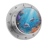 Minuteur visuel de 60 minutes, minuterie de cuisine mécanique avec base magnétique et alarme forte, compte à rebours manuel sans piles pour la mise au point, la cuisine, l'étude, les jeux et la salle
