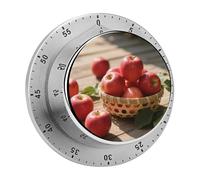 Minuteur visuel de 60 minutes, minuterie de cuisine mécanique avec base magnétique et alarme forte, compte à rebours manuel sans piles pour la mise au point, la cuisine, l'étude, les jeux et la salle