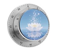 Minuteur visuel de 60 minutes, minuterie de cuisine mécanique avec base magnétique et alarme forte, horloge manuelle sans piles, compte à rebours en fleur de lotus magique pour la mise au point, la