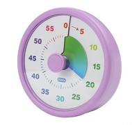 Minuteur visuel de 60 minutes pour cuisine, bureau, salle de classe, étude, compte à rebours avec affichage dégradé de couleur, fonctionnement silencieux, outil de gestion du temps (violet)