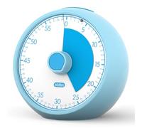 Minuteur Visuel Enfant 60 Min - Timer Compte à Rebours Silencieux avec Alarme, Outil de Concentration TDAH/Autisme pour Gestion Temps Devoirs, Tâches & Cuisine (Blue)