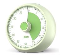 Minuteur Visuel Enfant 60 Min - Timer Compte à Rebours Silencieux avec Alarme, Outil de Concentration TDAH/Autisme pour Gestion Temps Devoirs, Tâches & Cuisine (Light Green)