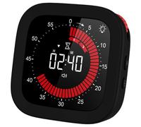 Minuteur visuel numérique rechargeable avec compte à rebours, volume et luminosité réglables, dos magnétique pour la cuisine.
