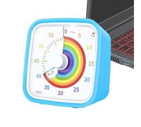 Minuteur visuel pour | Alarme de compte à rebours de 60 min avec disque arc-en- et protecteur | Minuterie visuelle de bureau | pour enseignants, étudiants, , salle de ole
