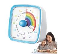 Minuteur visuel pour enfant, compte à rebours de 60 minutes, horloge silencieuse avec motif arc-en- pour et adultes, salle de classe