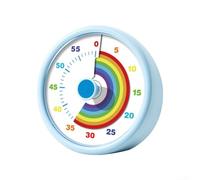 Minuteur visuel pour enfants, compte à rebours de 60 minutes avec écran arc-en-ciel pour la gestion du temps, réveil silencieux pour salle de ureau, cuisine, étude et devoirs, violet, bleu