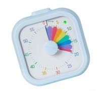 Minuteur visuel pour enfants, compte à rebours de 60 minutes avec motif arc-en-ciel, horloge de bureau carrée silencieuse pour salle de uisine, étude, maison, école, outil de gestion du temps