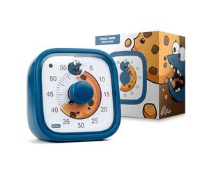 Minuteur Visuel pour Enfants - Cookie Clock Monstre - Outil de Gestion du Temps pour les Devoirs - Compte à 60 Minutes - Favorise la Concentration & la Productivité - Amusant et Coloré - Bip ajustable