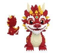 Minxtech Dragon Micro Blocs de Construction, 11322 Pièces Rouge Dragon Construction Briques AnimauxJouet, Collectionner Blocs de Construction Modèle, Non Compatible avec Marques Grand